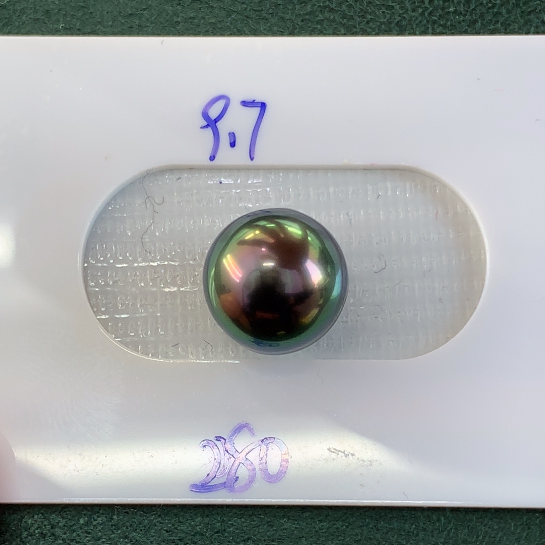 海水珍珠裸珠孔雀绿9.7mm