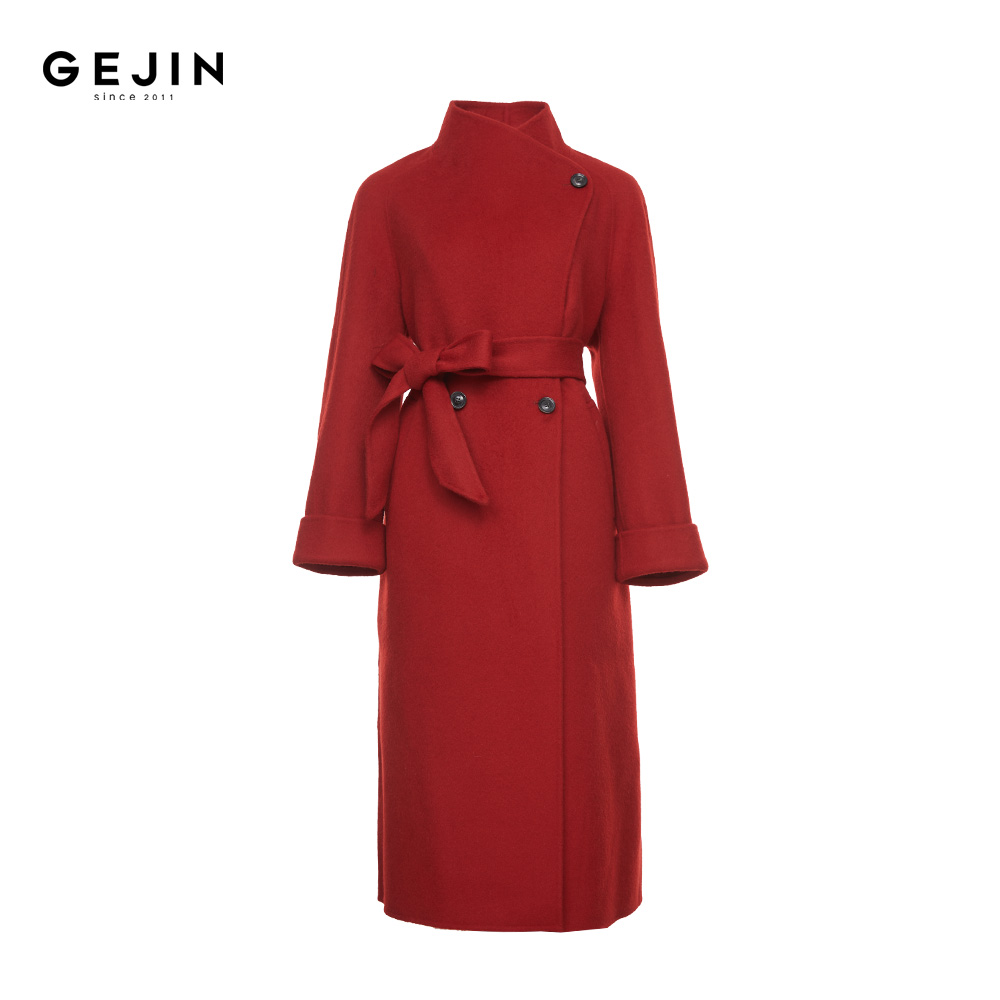 GEJIN/歌锦秋冬新款时尚简约大气长款毛呢外套9412582446