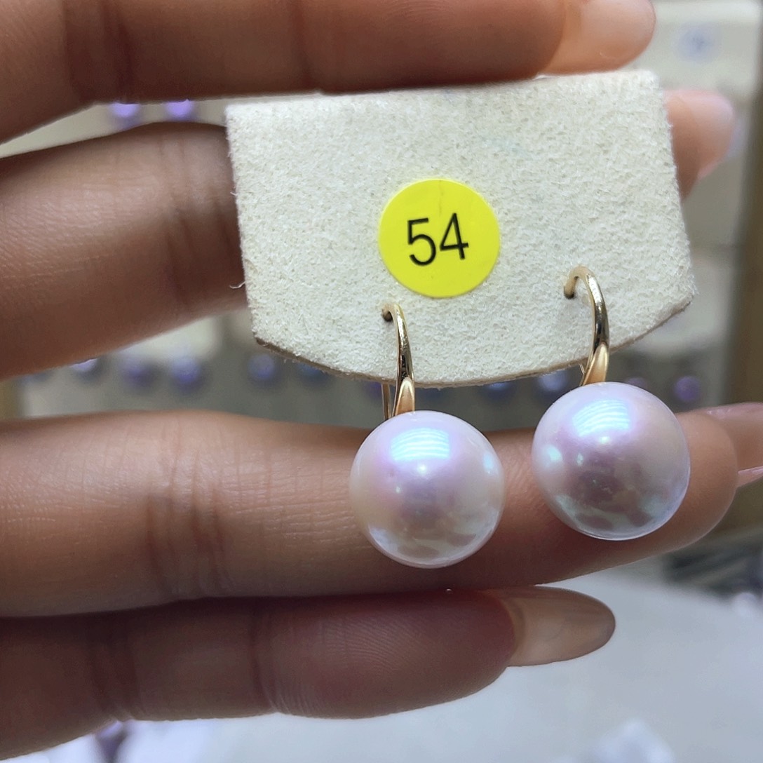 淡水珍珠耳饰银S925镶嵌