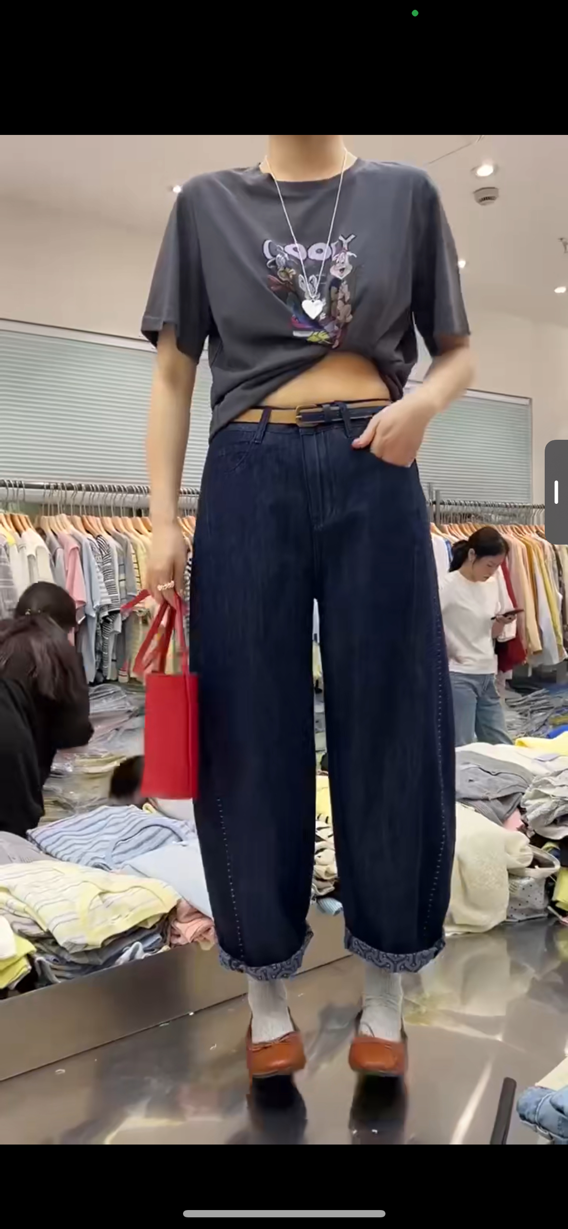 夏季韩版印花显瘦时尚百搭休闲天丝牛仔阔腿裤