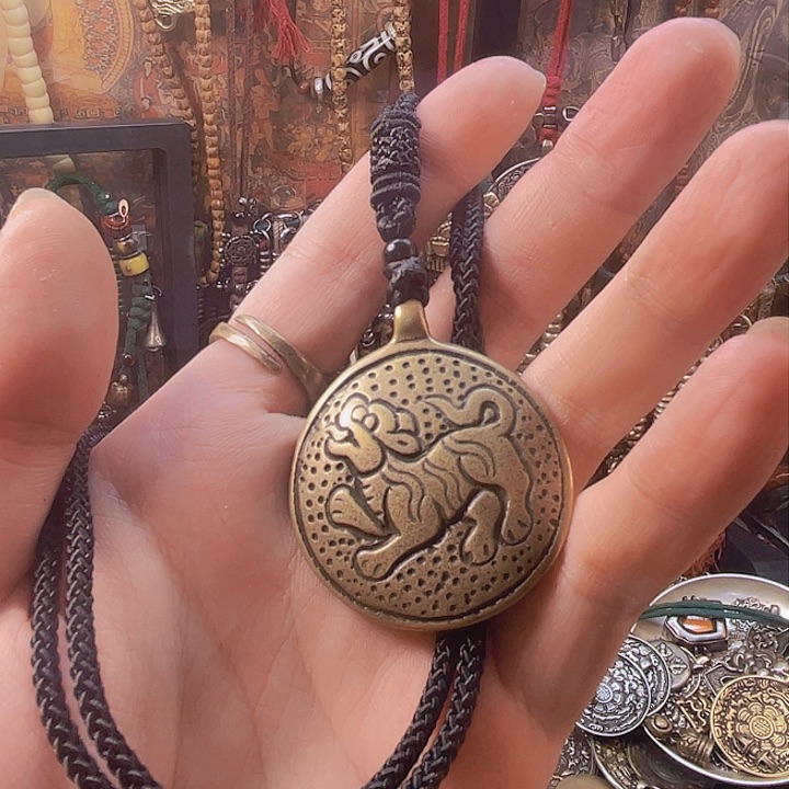 生肖虎九宫黄铜利马铜九宫八卦牌子，