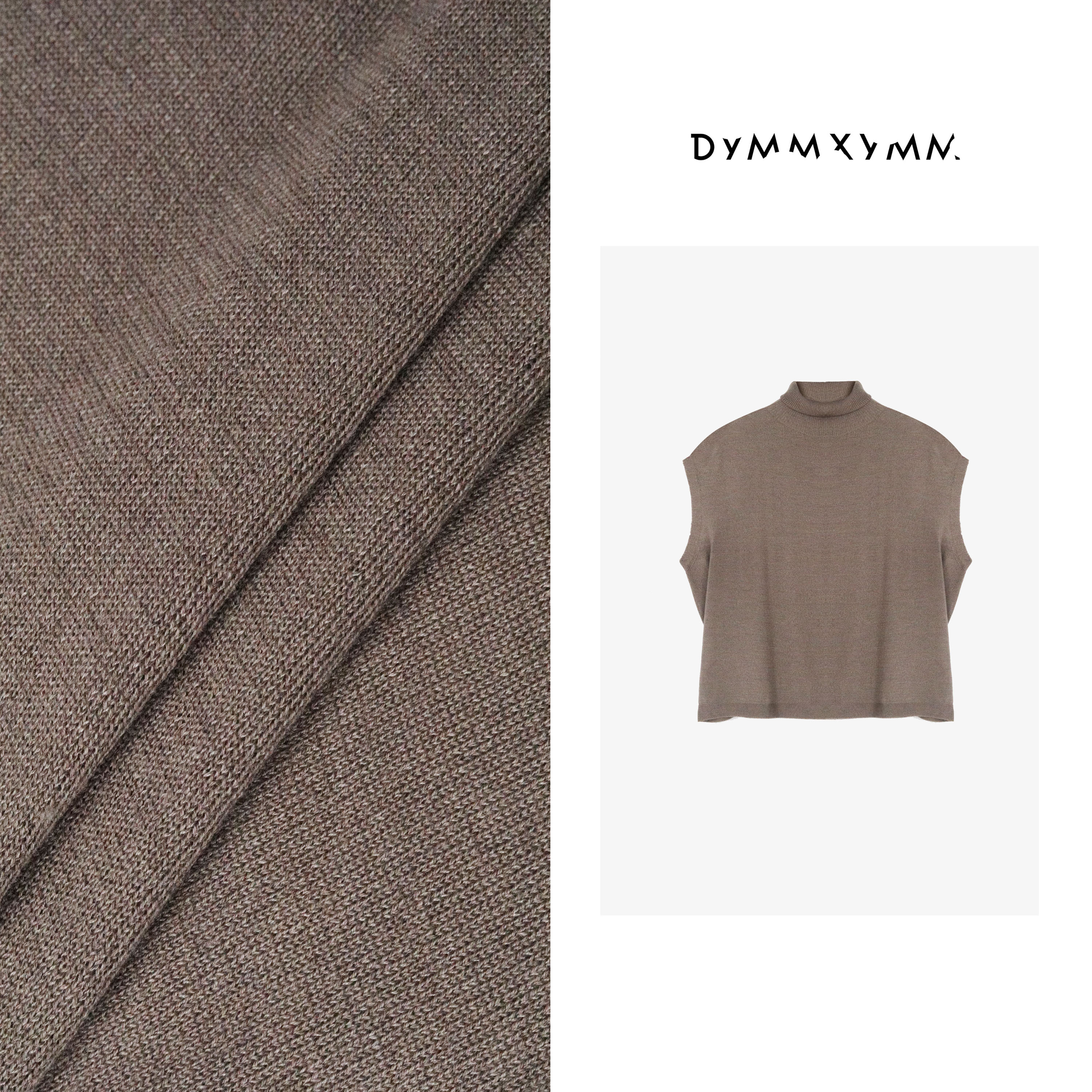 【DYMMXYMM】-《岩茶》-【黑标】小众.秋款咖色高领短袖打底衣-5FWY6440
