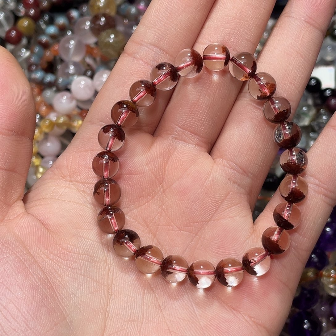 未镶嵌手链水晶红幽灵8+