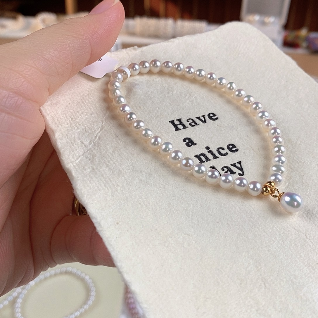 银S925镶嵌淡水珍珠手绳