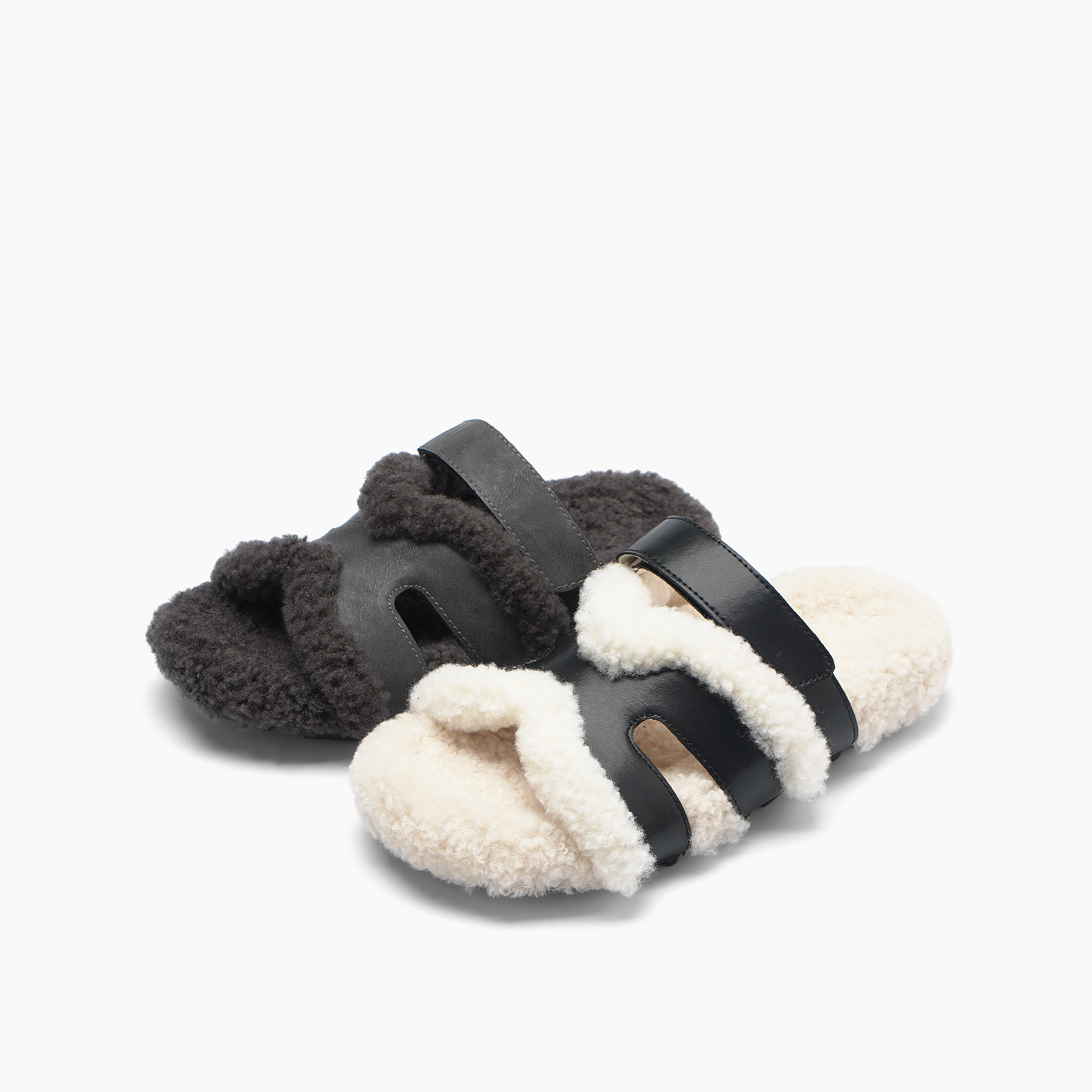 杜米亚厚底毛毛拖鞋平底一字拖鞋 W8971935A