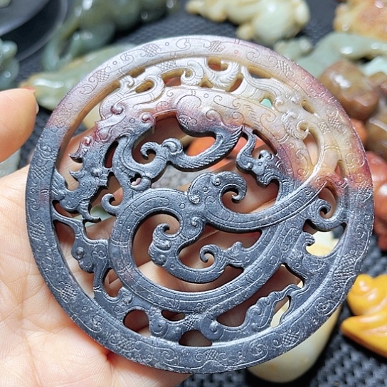白玉菩提吊坠摆件