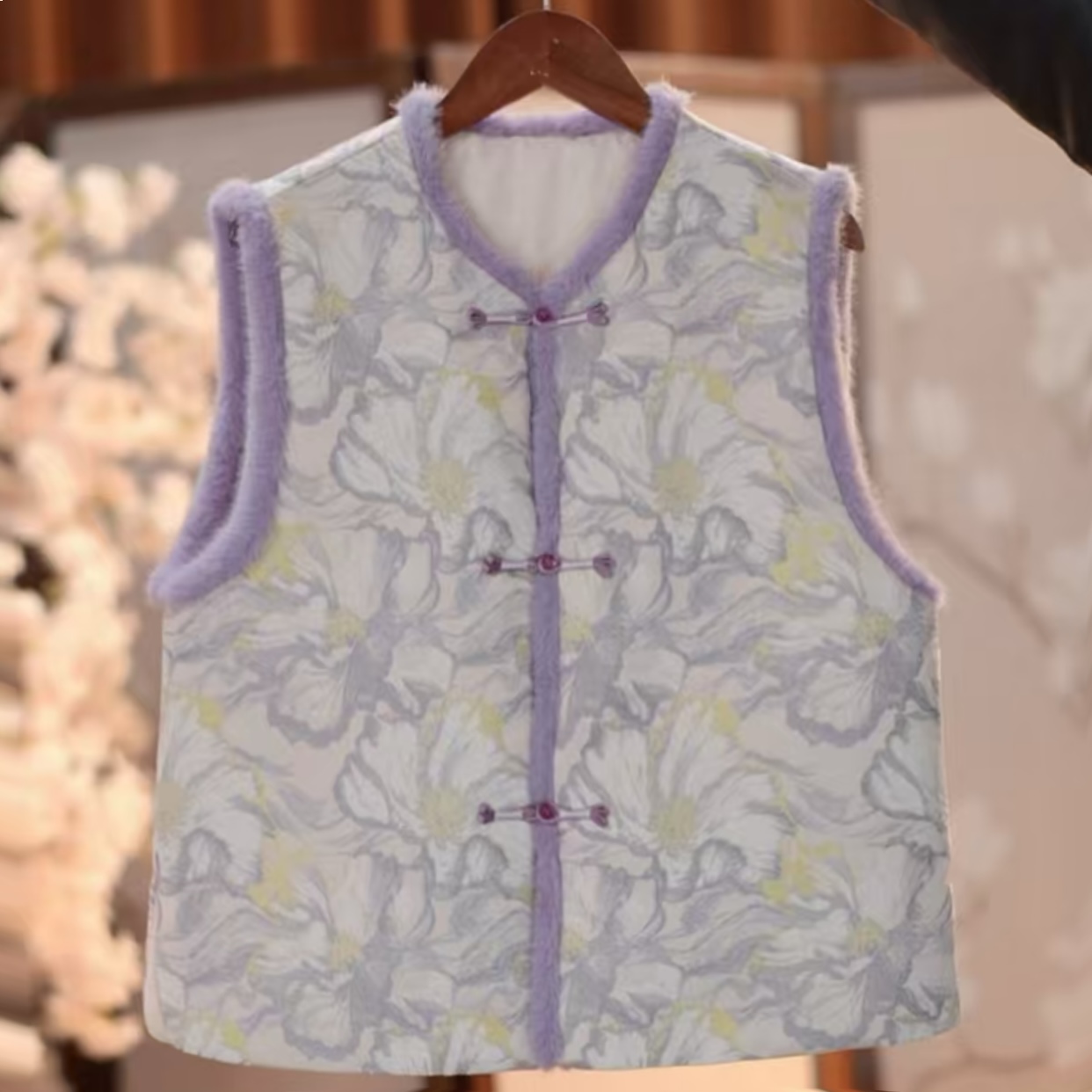 《花韵染-棉马甲》加棉加厚2025新中式国风提花女士百搭马甲