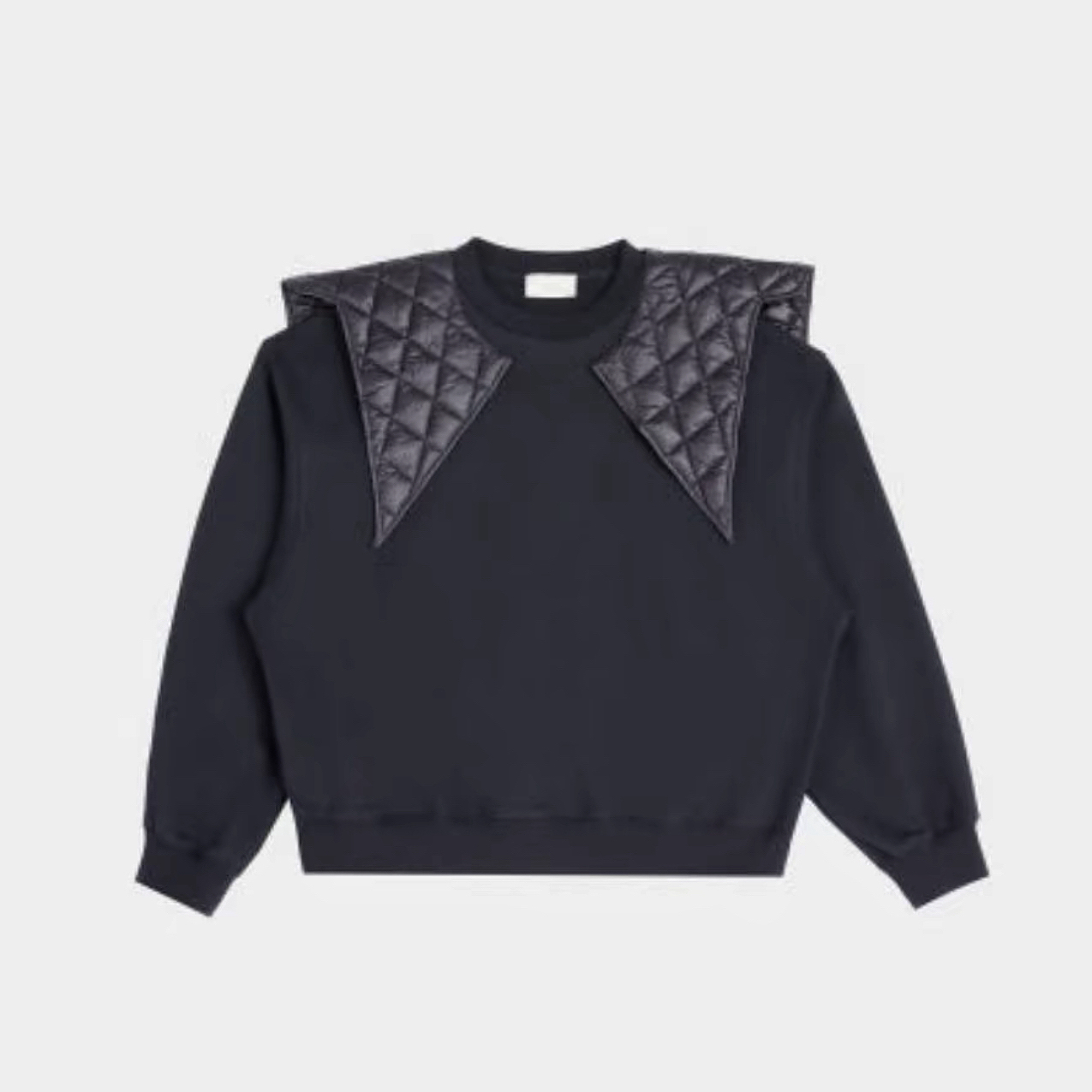 设计师品牌ye-yes假两件蝙蝠袖拼接披肩领圆领卫衣