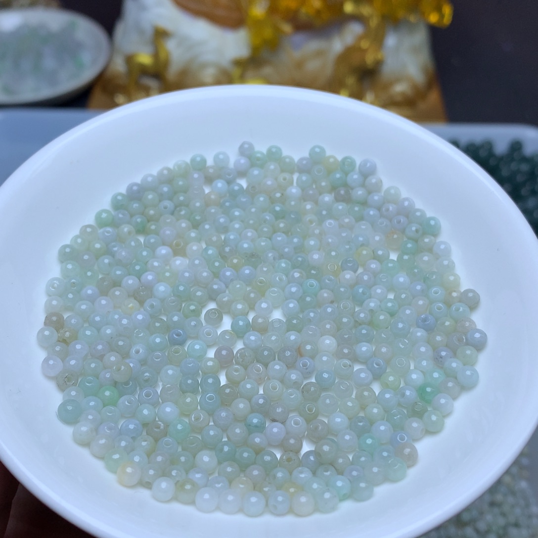 【闪购商品】翡翠手链未镶嵌卡3.5绿白200个