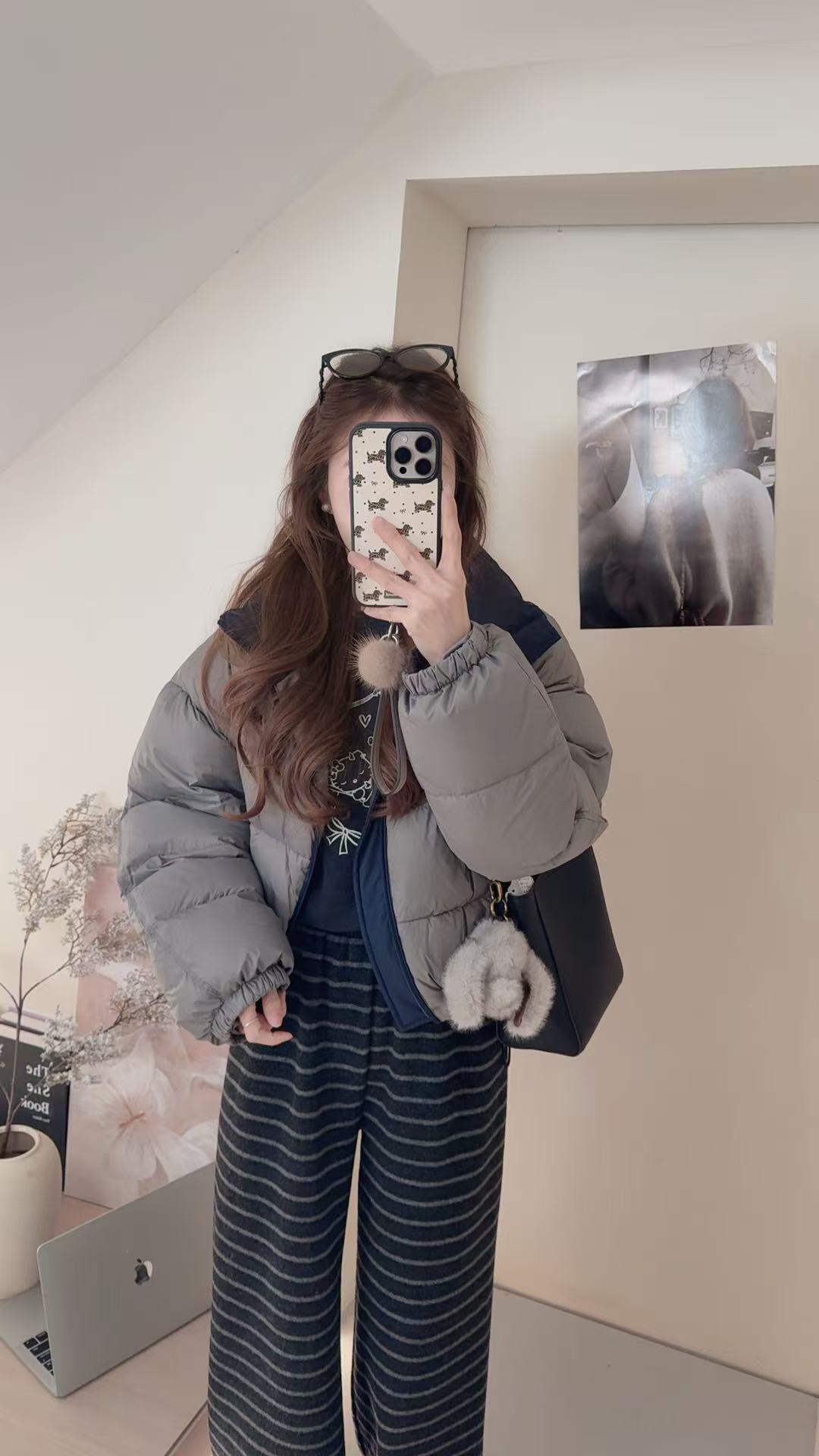 ouran 冬款G1051舒适保暖拼色羽绒服外套