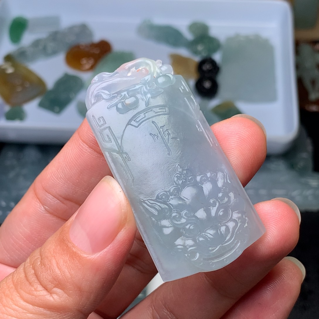 定制翡翠未镶嵌文*仿古牌