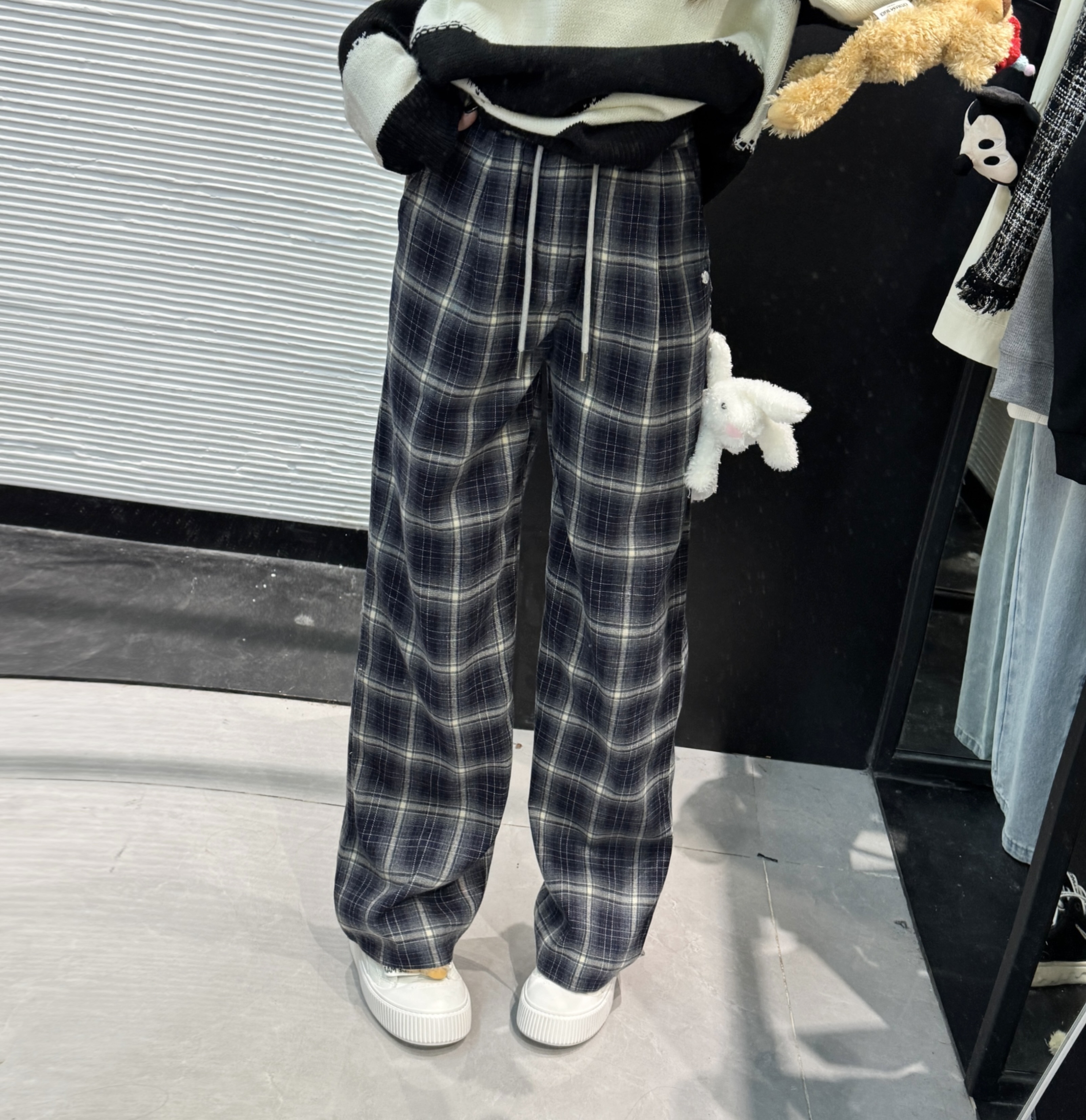 【慵懒格调】格子夏季新款ins时尚设计师款减龄显瘦重磅格子裤（009）