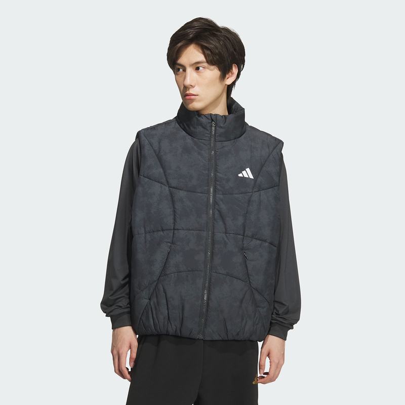 阿迪达斯 （adidas）男款篮球保暖挺阔运动无袖拉链款棉马甲KC2754