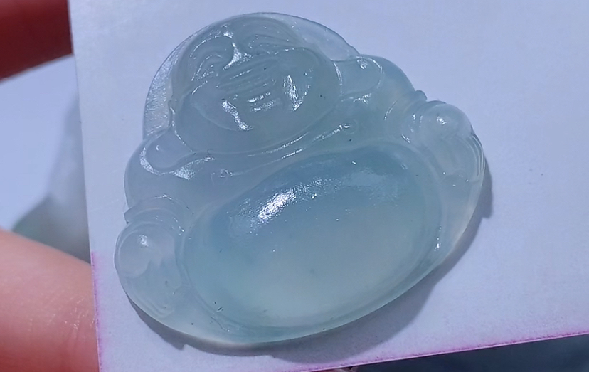 天然缅甸翡翠冰佛公