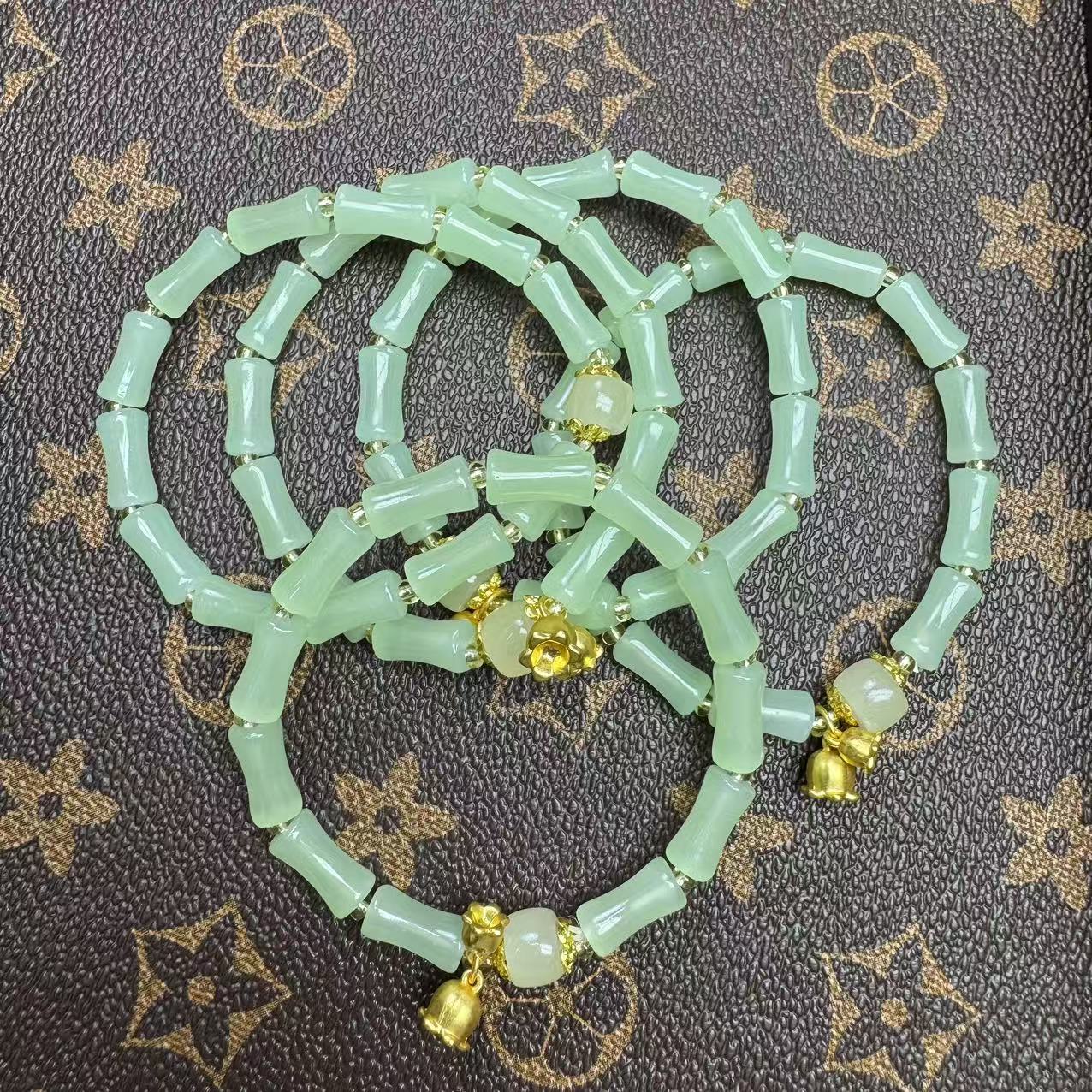F04 精美晴水竹节diy单圈手串