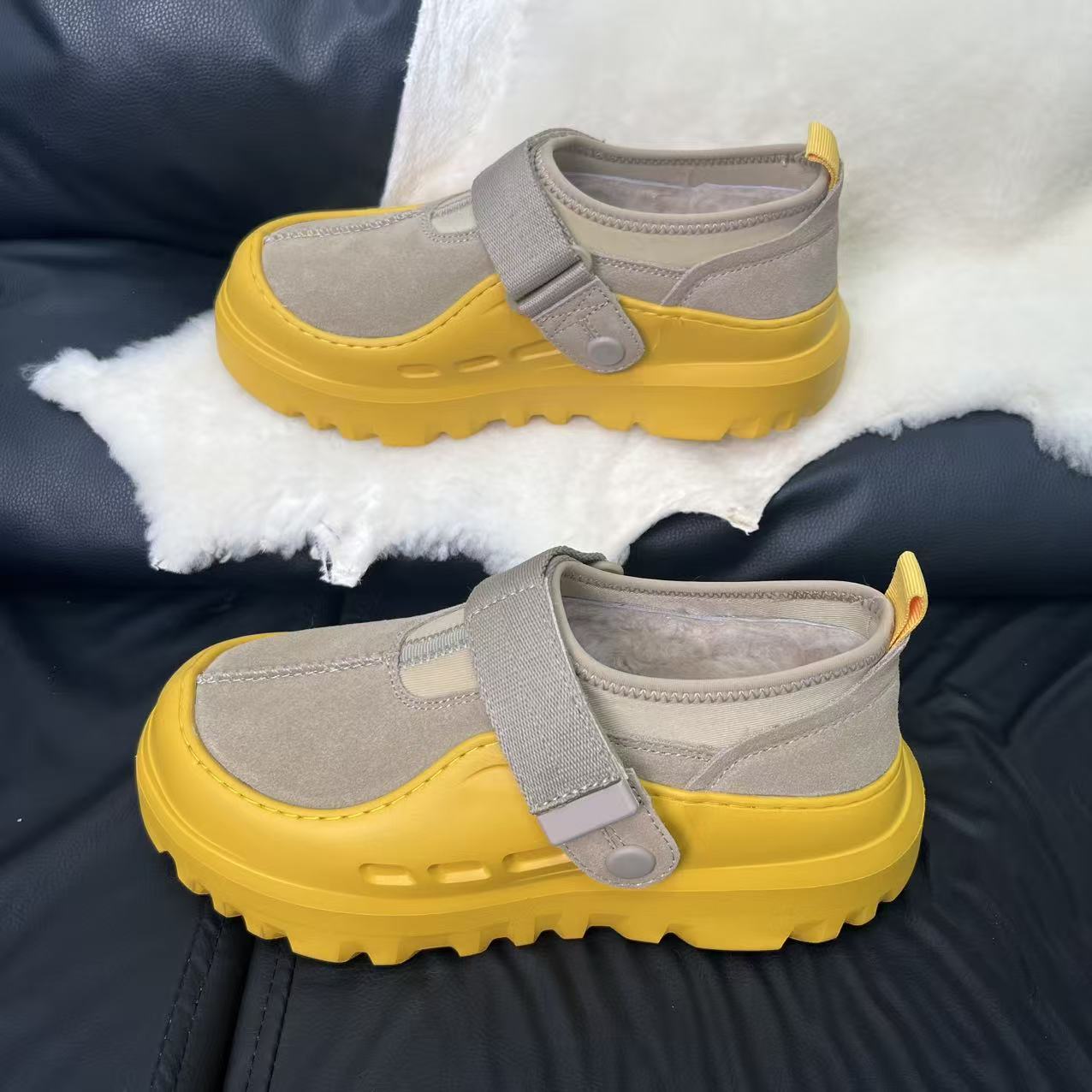 2025一博同款新款雪地靴厚底真皮时尚百搭冬季保暖加厚