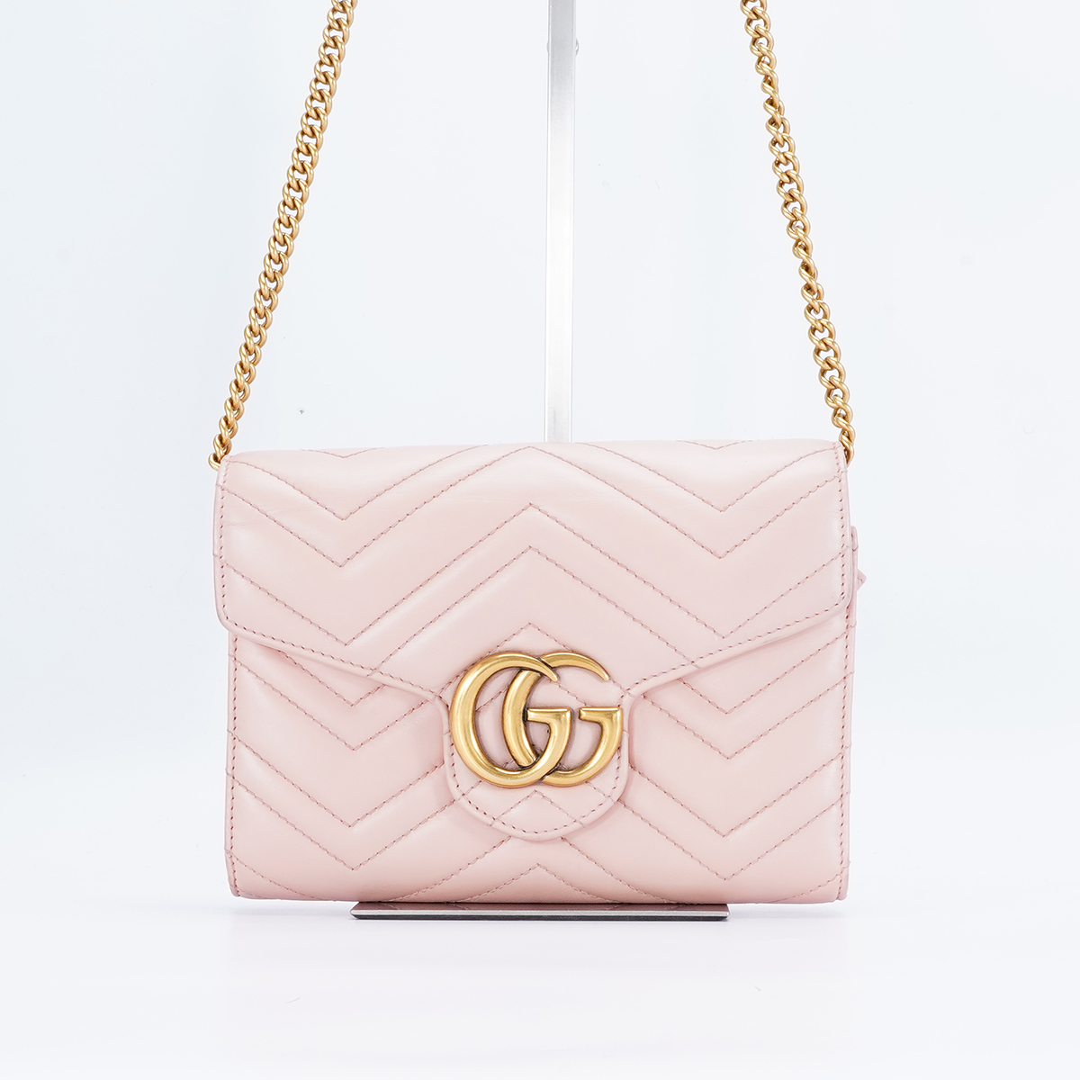 95新 GUCCI/古驰  【诗诗】马蒙woc包v纹粉色/BG22005578