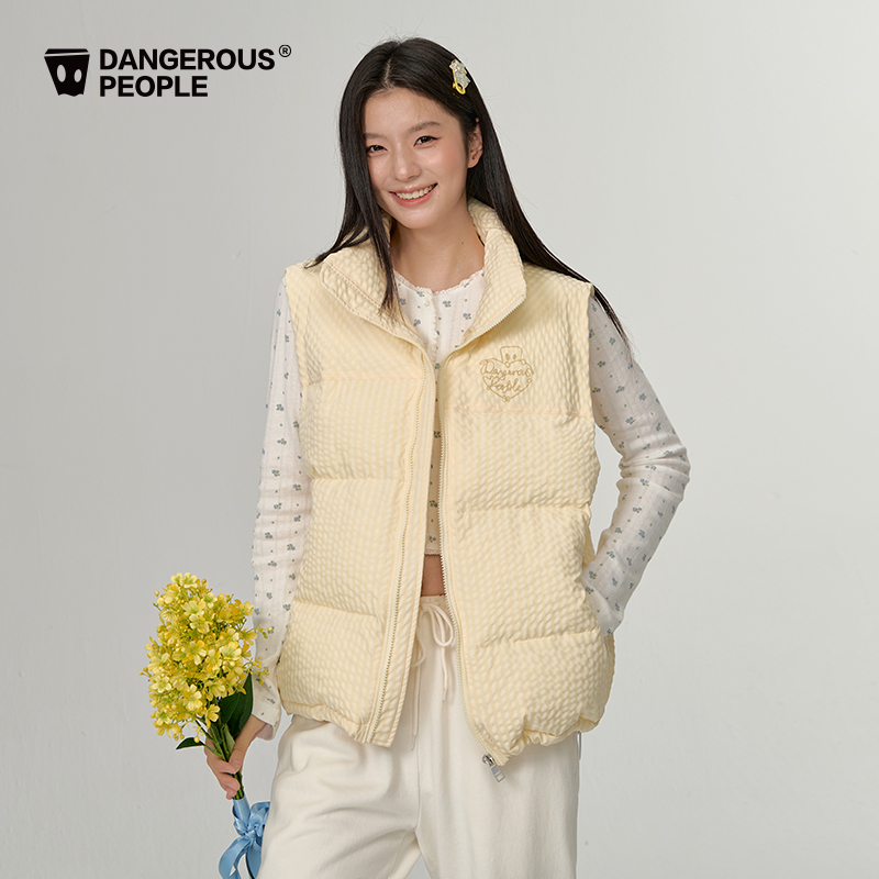 Dangerouspeople薛之谦dsp美式复古格子棉服冬季潮牌宽松保暖马甲