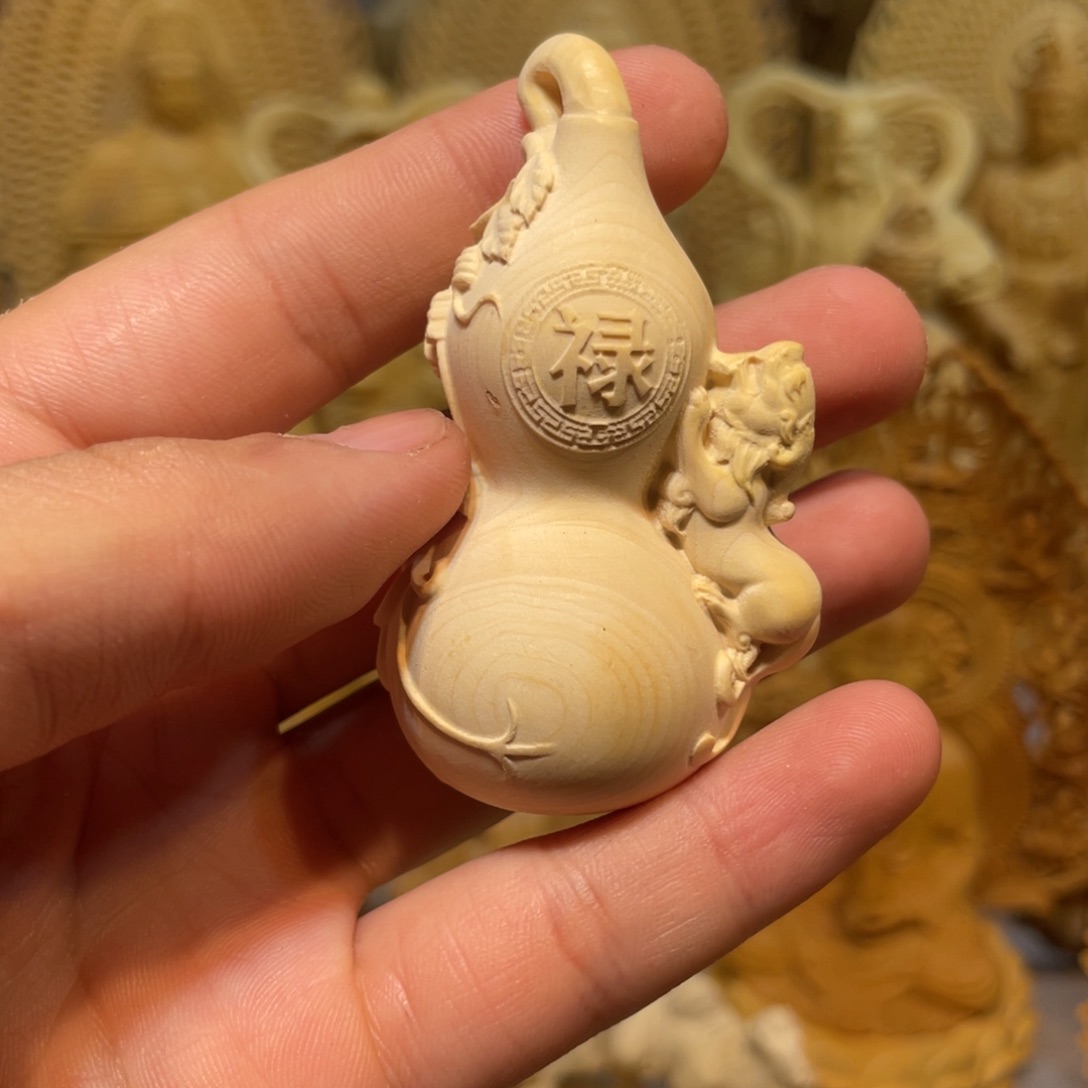 黄杨木瑕疵貔貅葫芦