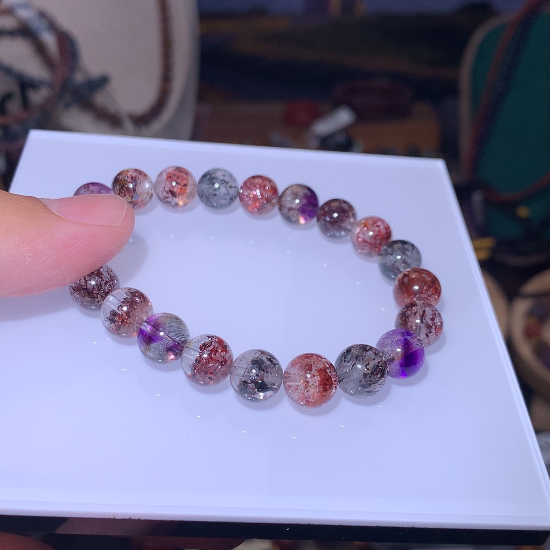 珠宝半成品未镶嵌水晶超七圆珠单圈9mm