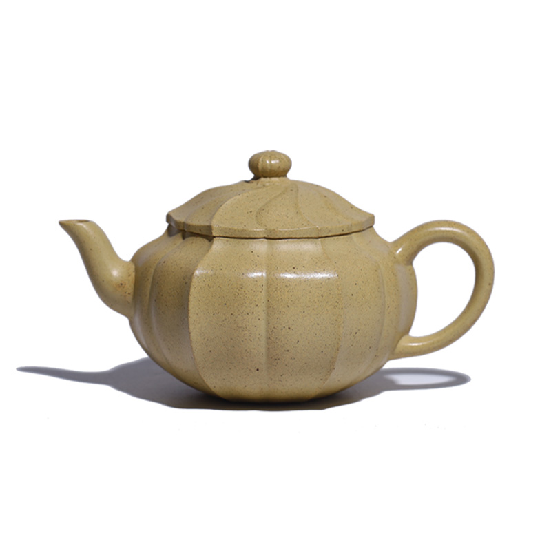 大吉羊 宜兴紫砂壶手工茶壶 原矿段泥筋纹莲华160ml