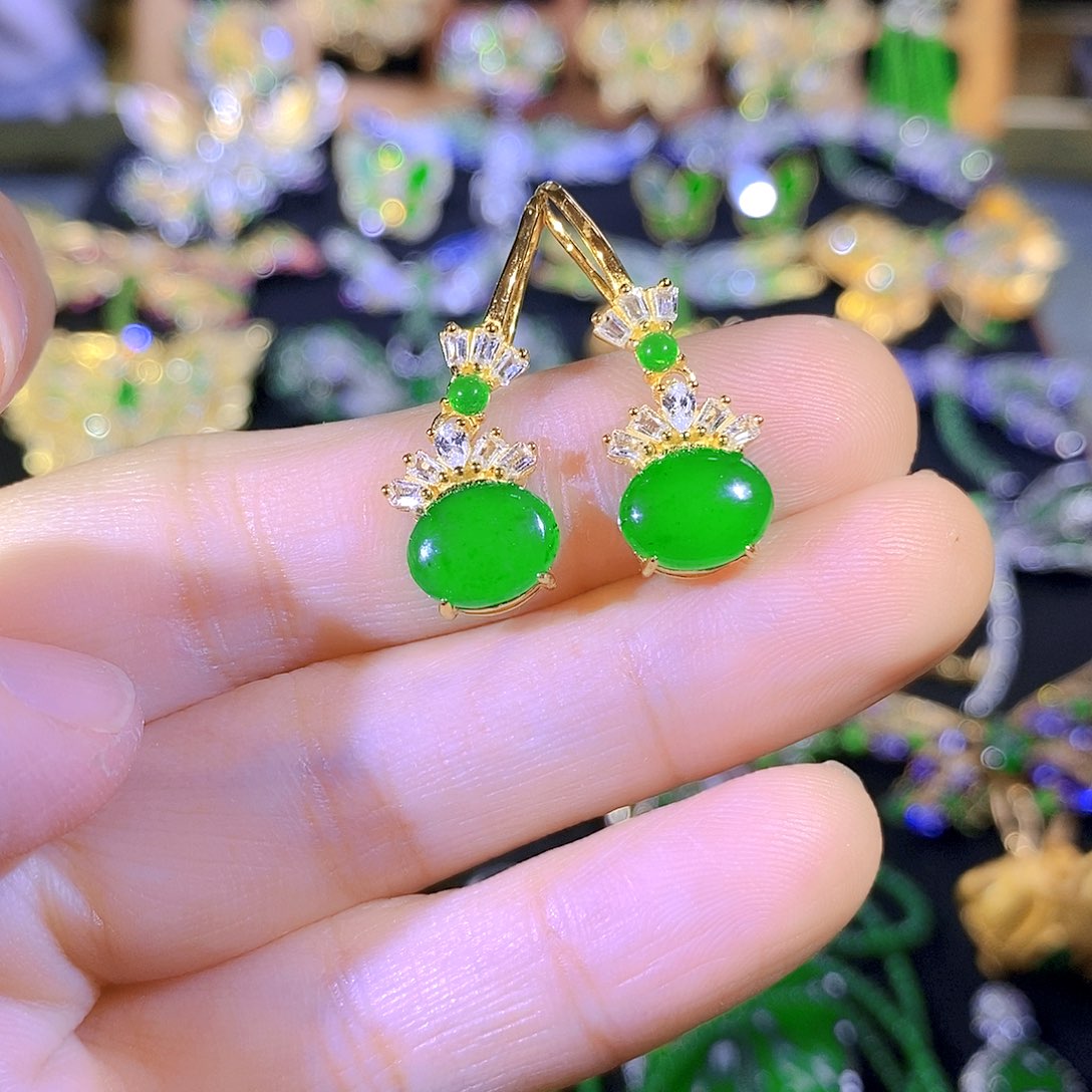 吊坠(不含链)银S925镶嵌翡翠