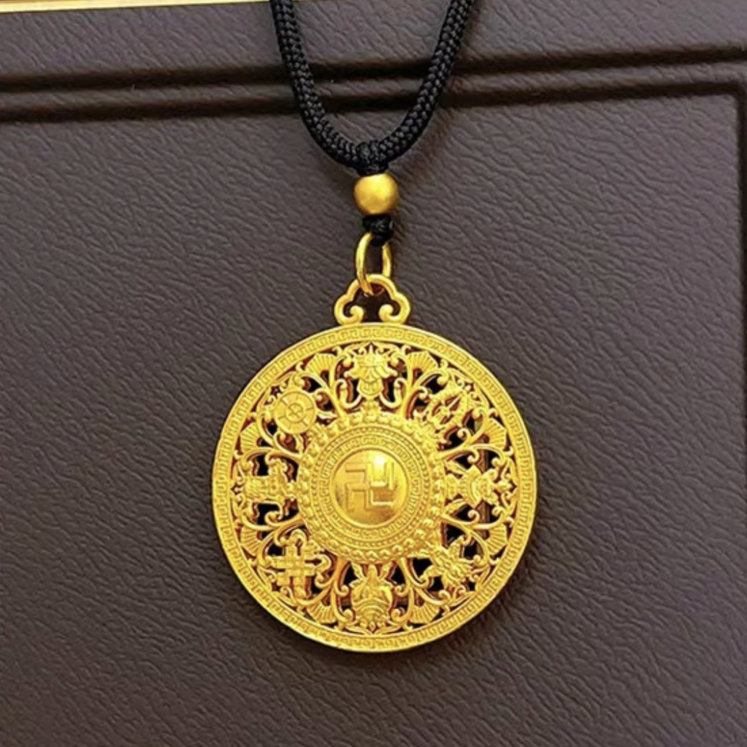 合金吊坠 万福罗盘双面雕刻男女款