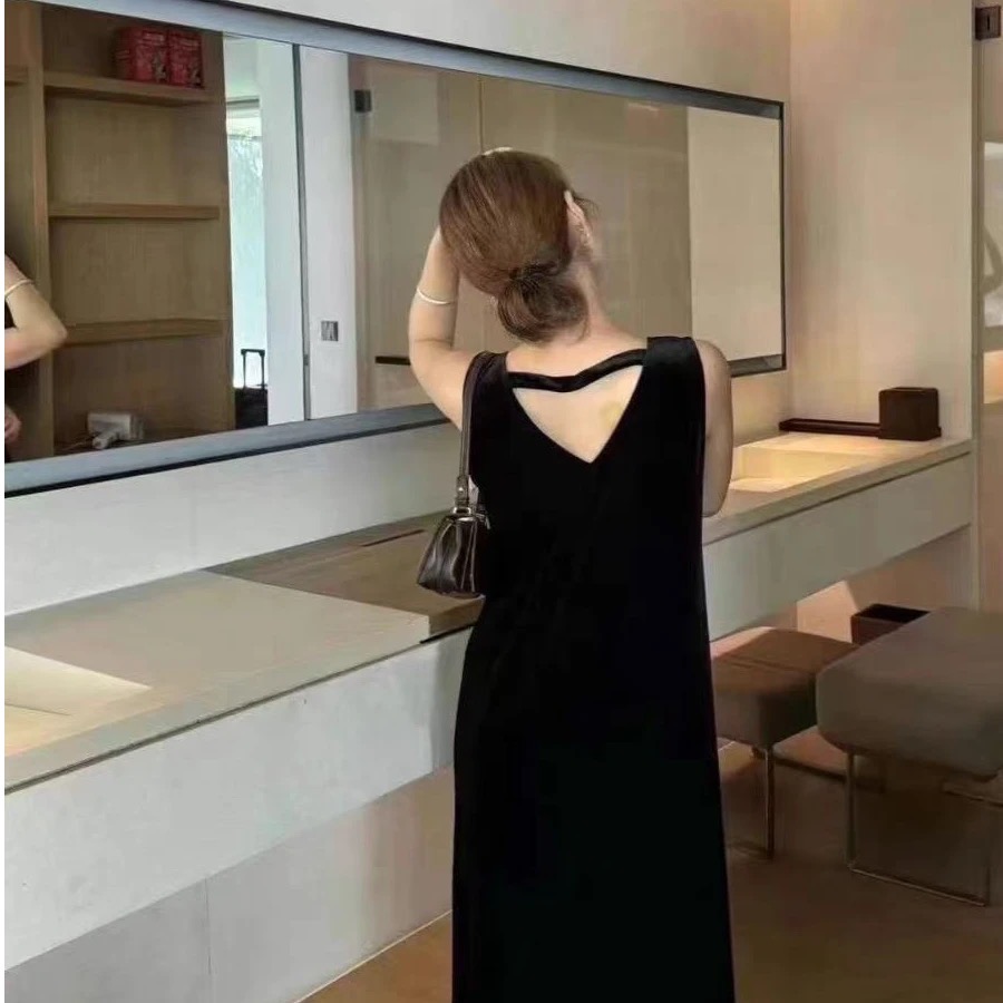 【倩倩专属】9131法式丝绒显瘦连衣裙