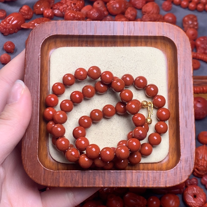 【闪购商品】银S925镀金镶嵌配饰南红玛瑙