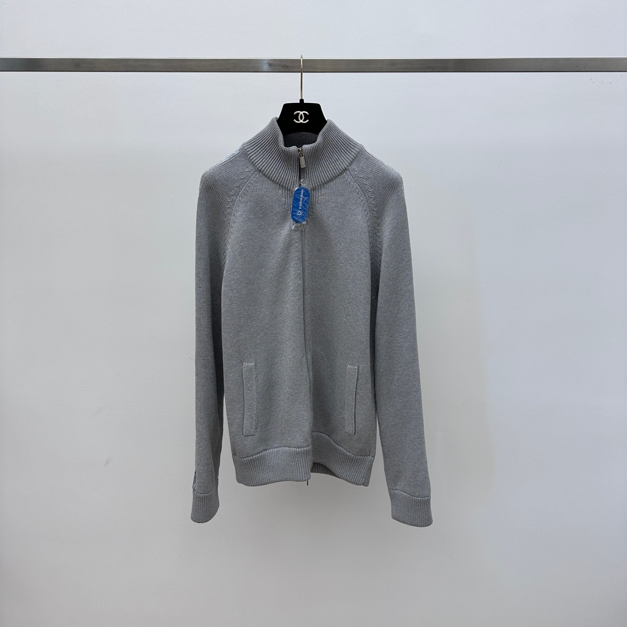 99新 DIOR/迪奥 灰色立领拉链针织外套 M码 01783