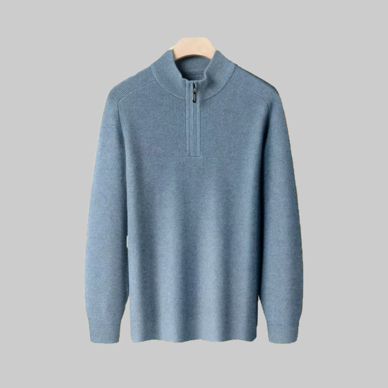 半高领拉链厚款针织羊绒套衫套头保暖立领修身