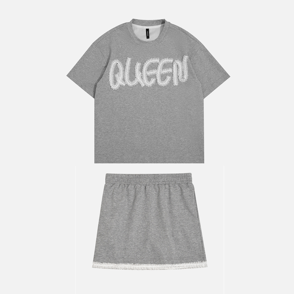 【上新】GGAHOLIDAY夏季宽松时尚复古简约灰色裤裙套装-152675/4