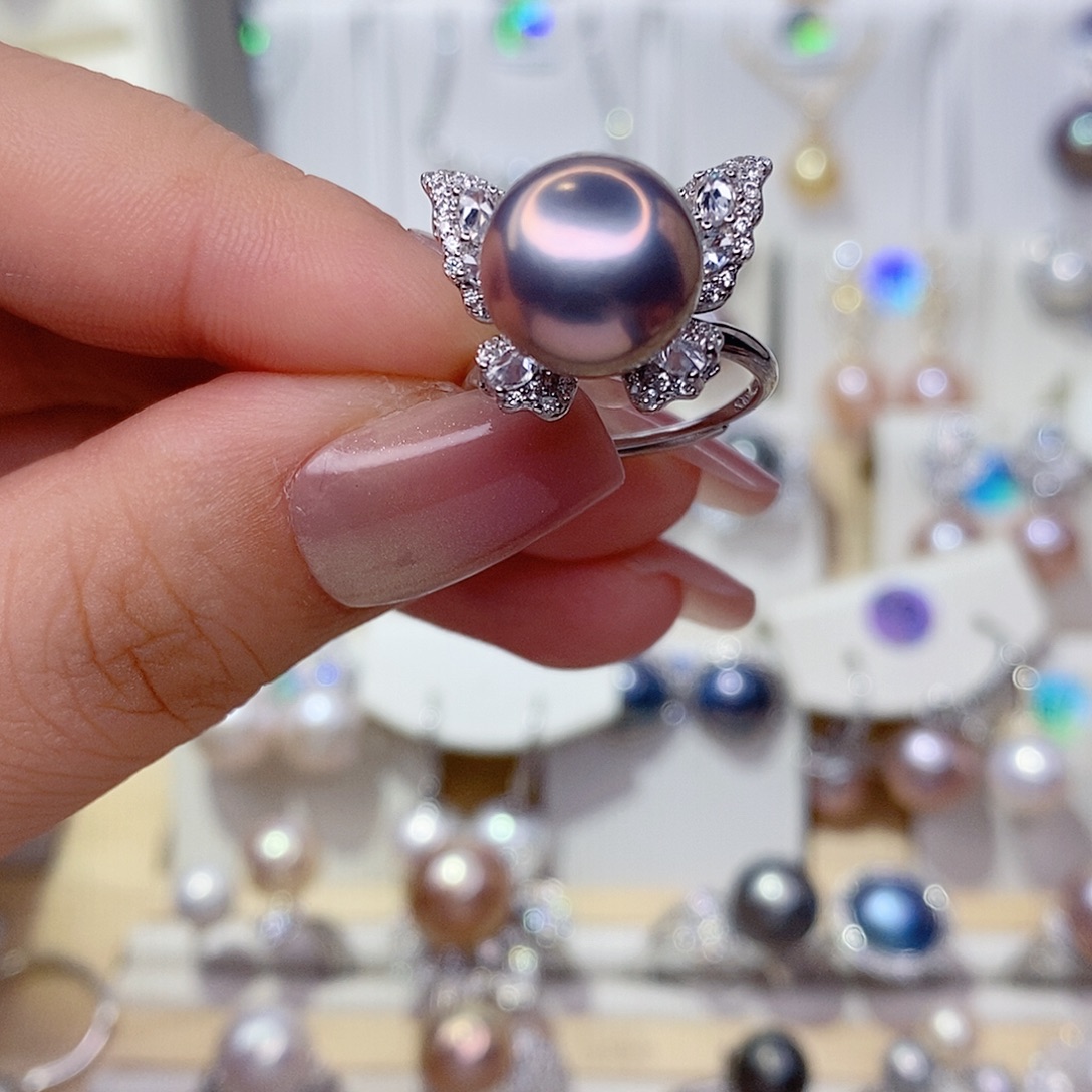 薪***艺银S925镶嵌淡水珍珠戒指