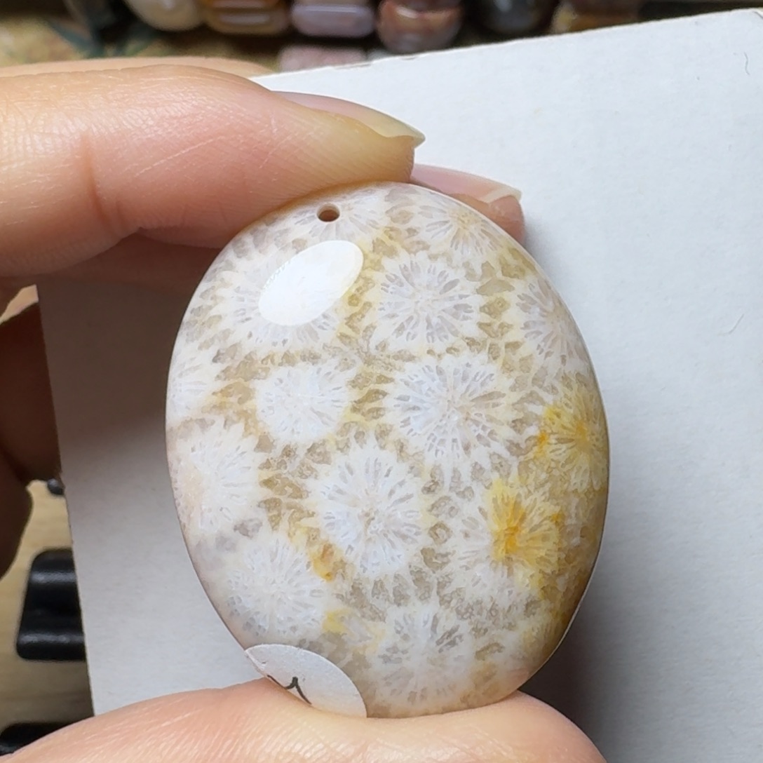 硅化玉可爱小椭圆未镶嵌