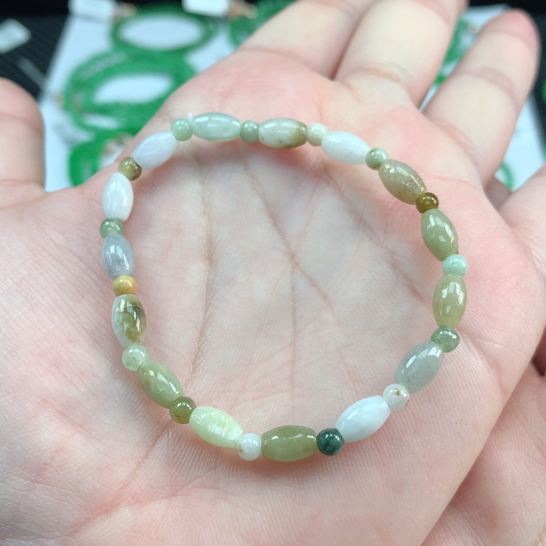 翡翠手链未镶嵌紫*珠翡翠