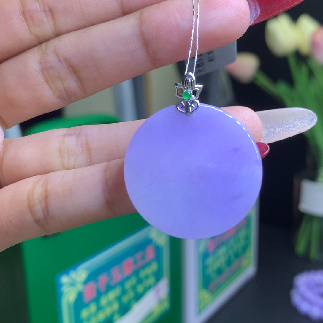 翡翠颈饰18K金镶嵌天然