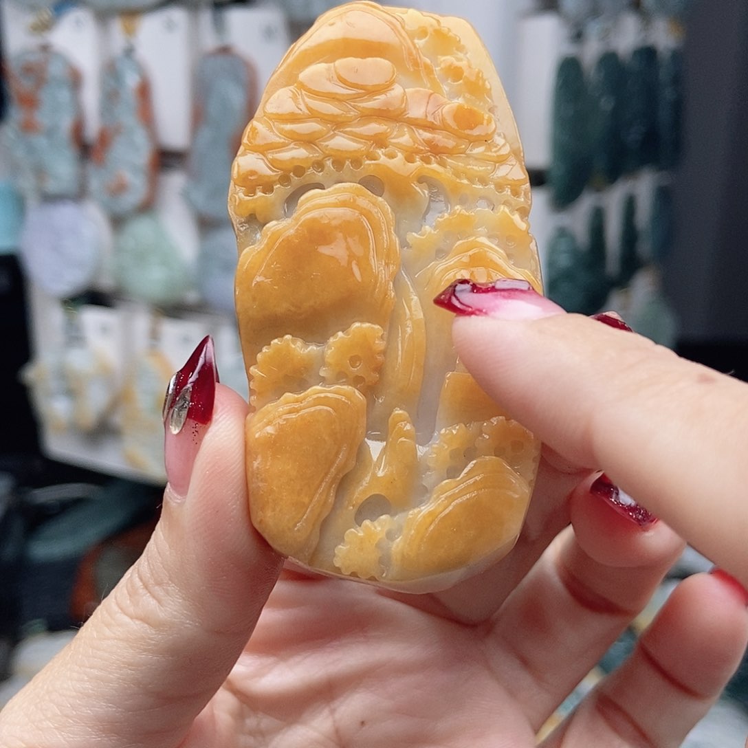 翡翠颈饰14K金镶嵌翡翠