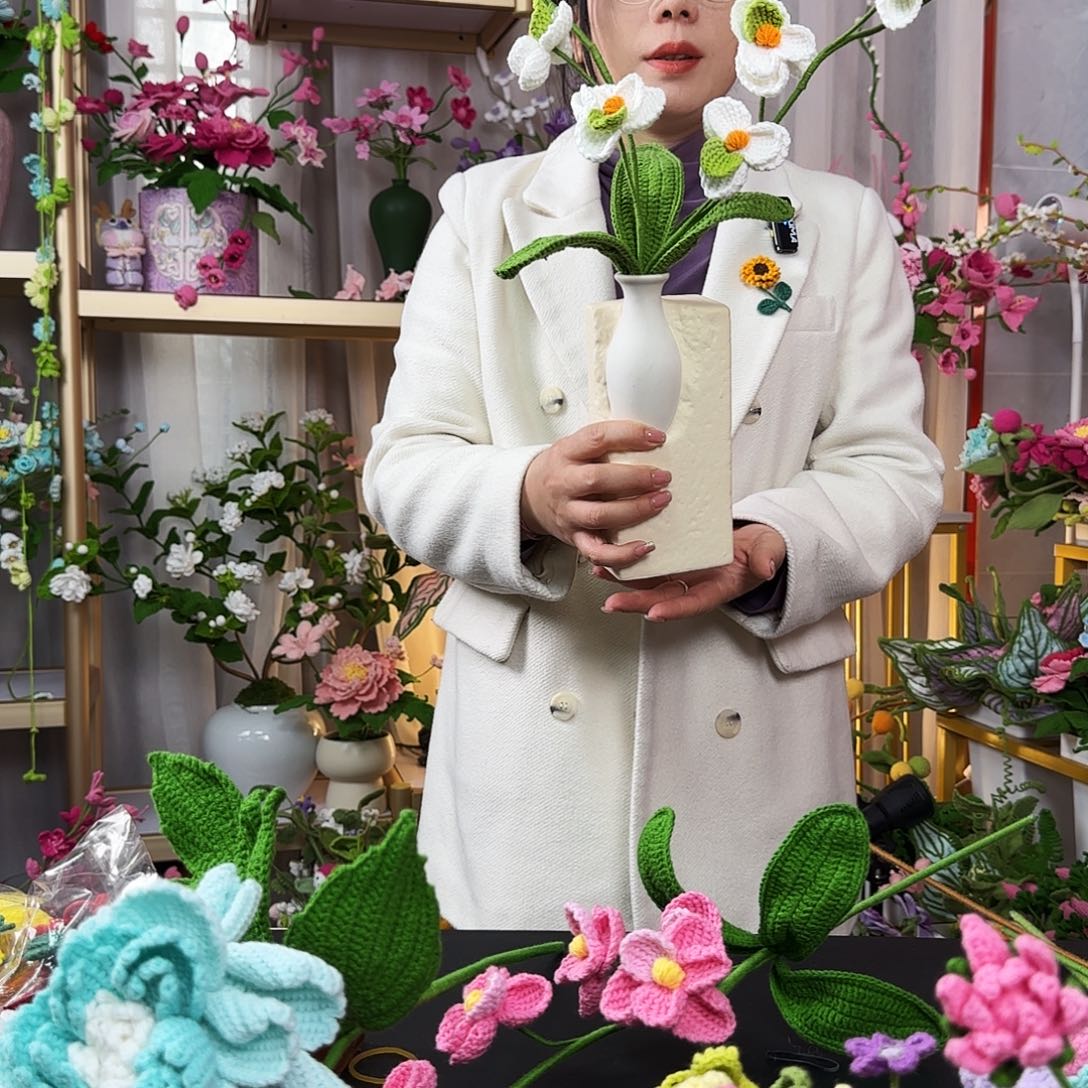 纯手工钩织钩织花束