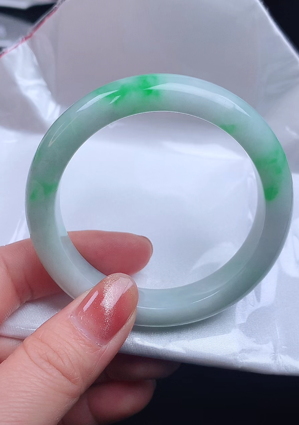 缅甸翡翠手镯55圈口