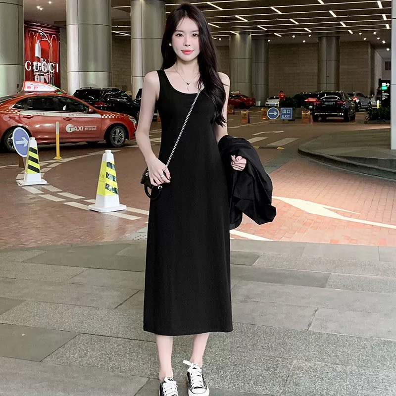 背心吊带连衣裙女春夏气质高级感2025新款a字长裙子气质百搭显瘦