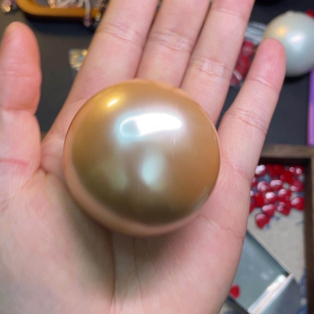 50mm半孔一个粉香槟色刀马旦配珠