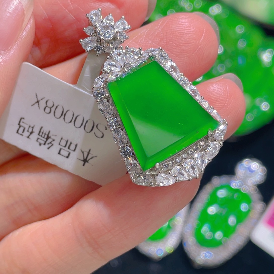 翡翠吊坠(不含链)银S925镶嵌