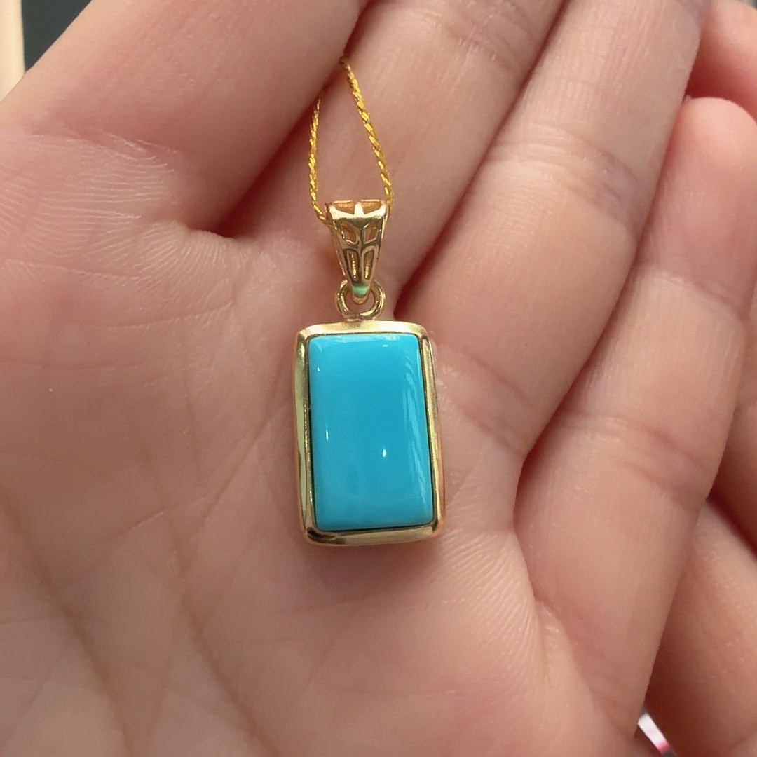 绿松石银S925镶嵌颈饰