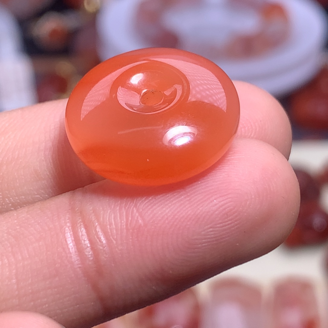 南红玛瑙未镶嵌珠宝半成品平安扣