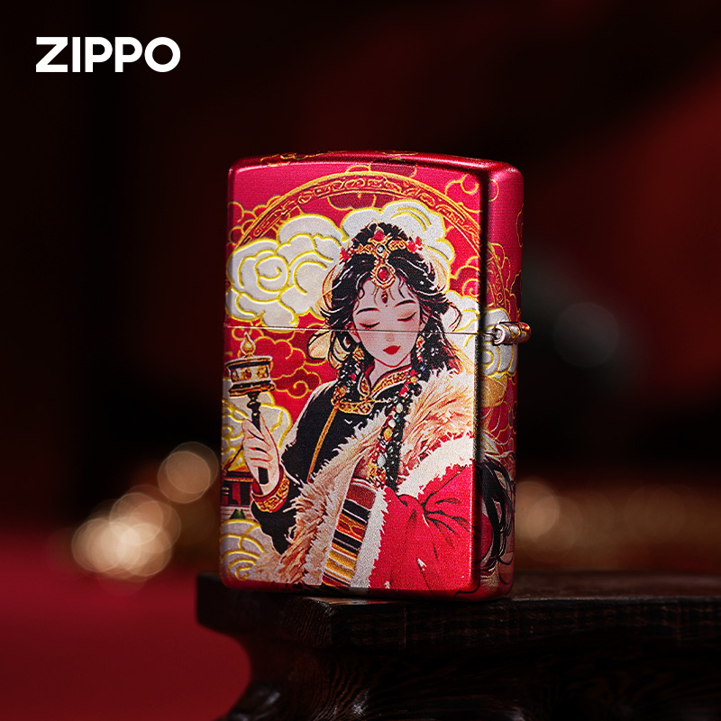 Zippo打火机专属（镀银彩印女财神）扎基拉姆原装经典防风打火机