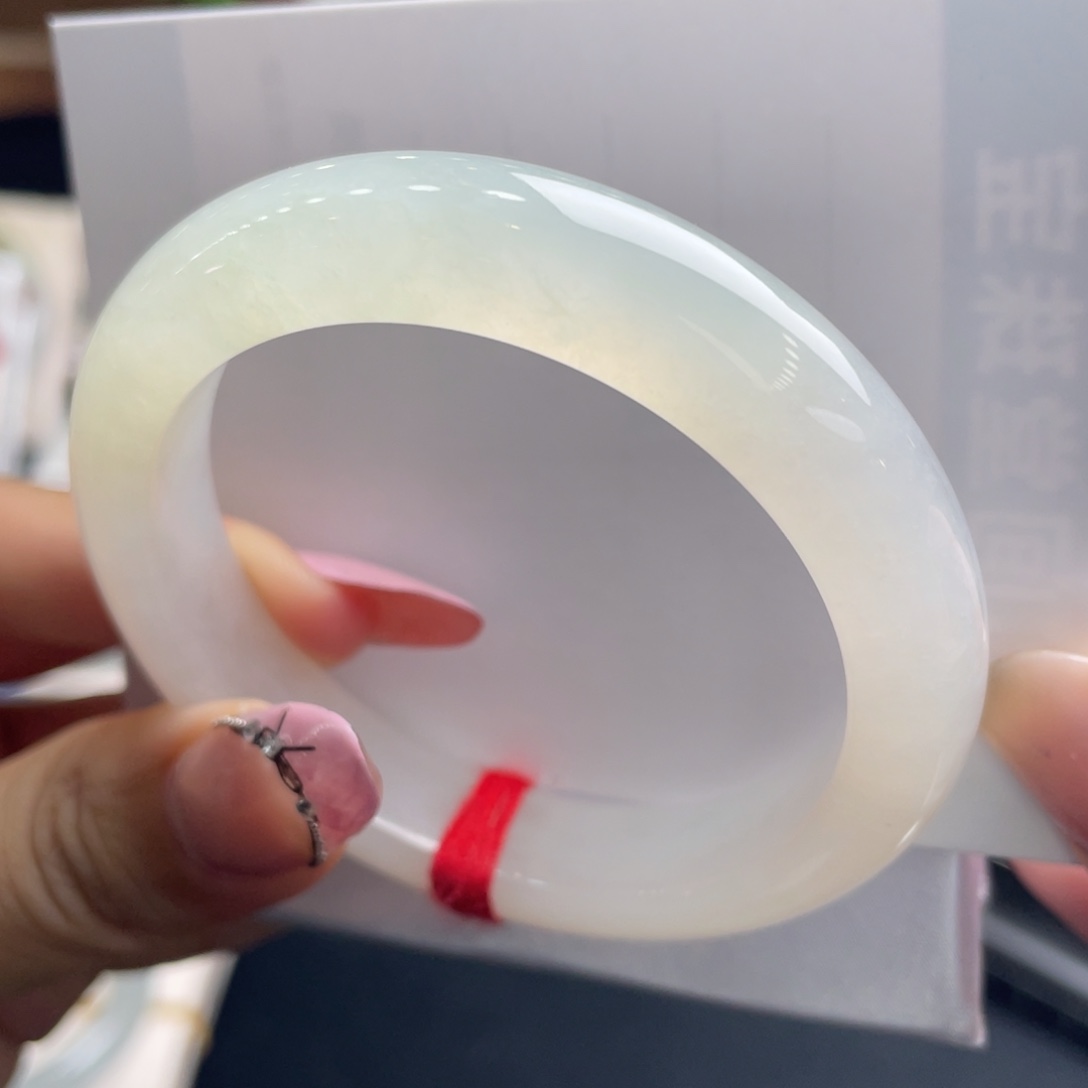 翡翠未镶嵌手镯03号 51.2正圈冰糖雪梨