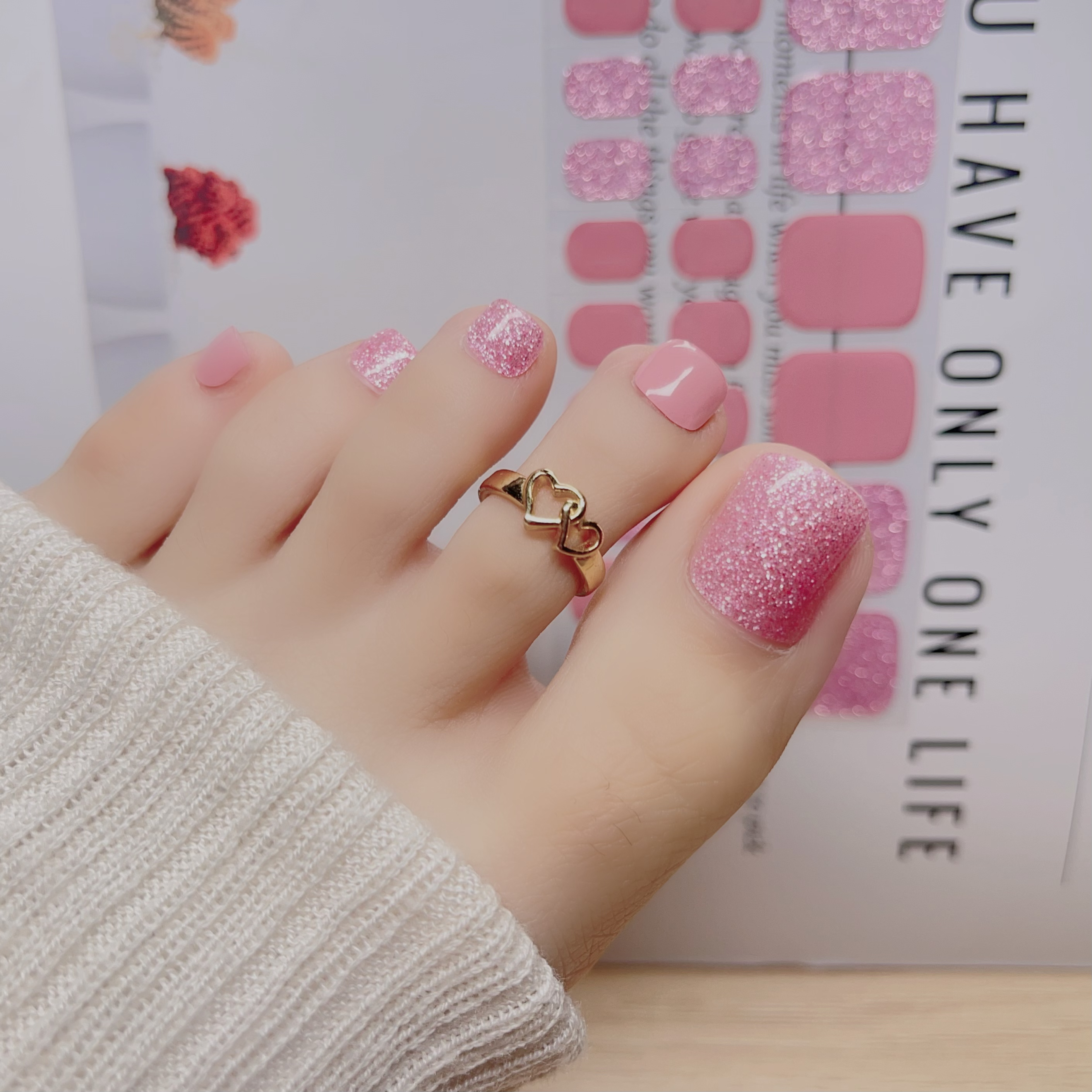 【脚甲25号】照灯变硬款32指半固化凝胶美甲贴