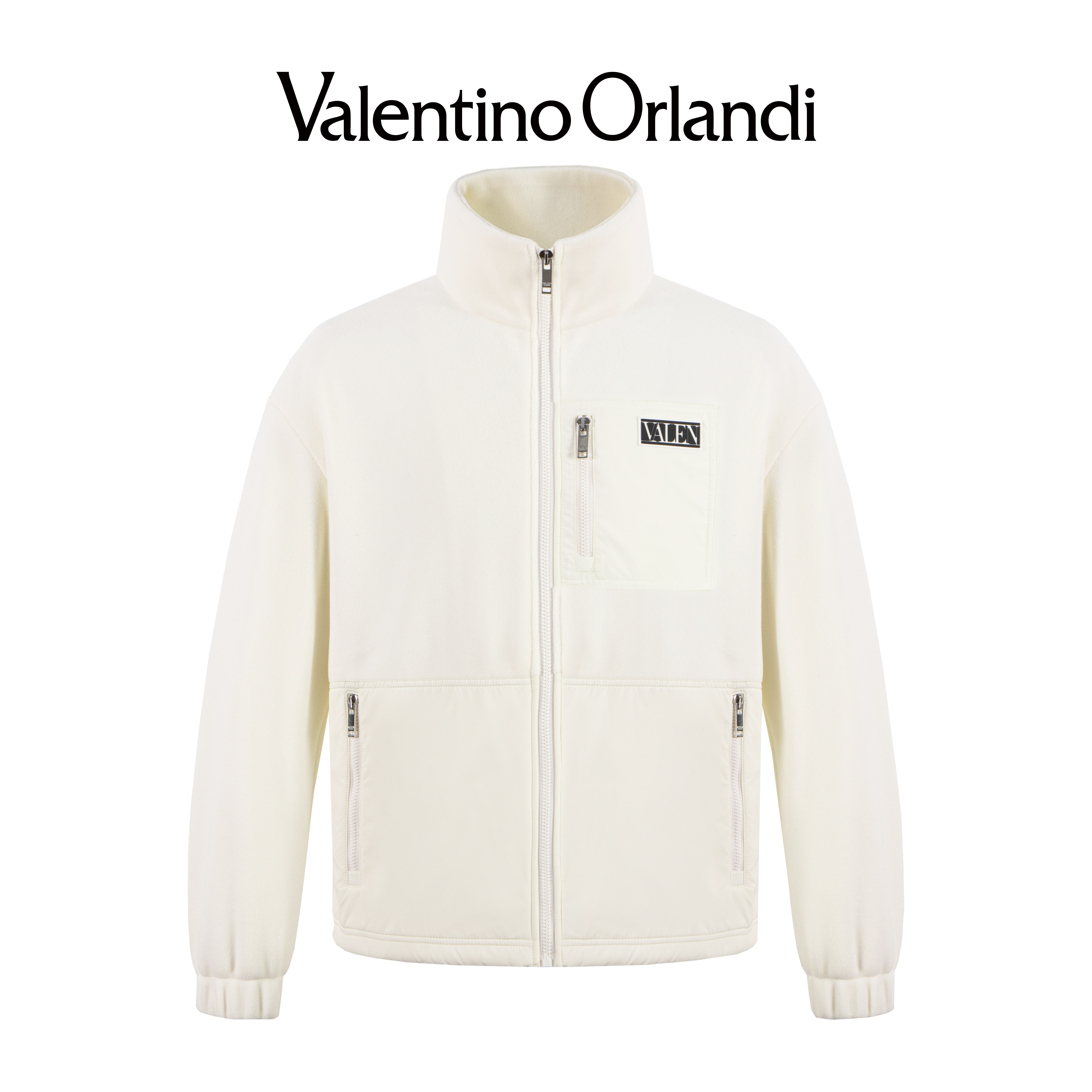 Valentino orlandi男士秋冬B版时尚字母小标徽章摇粒绒夹克外套