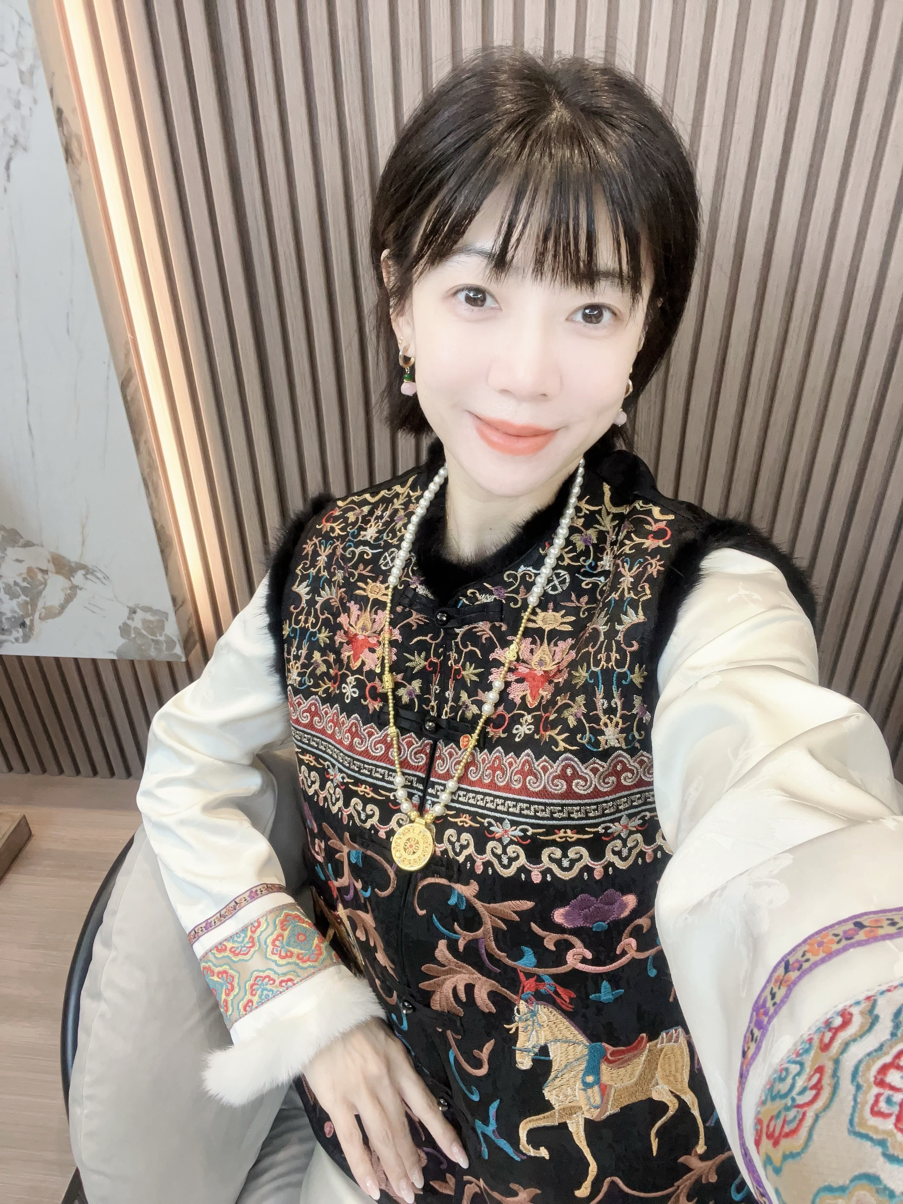 【龙葵】新中式国风水貂毛重工刺绣时尚气质女冬季棉马甲