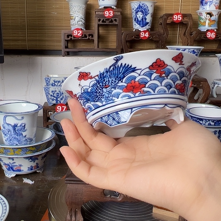 墨奈手绘陶瓷花盆